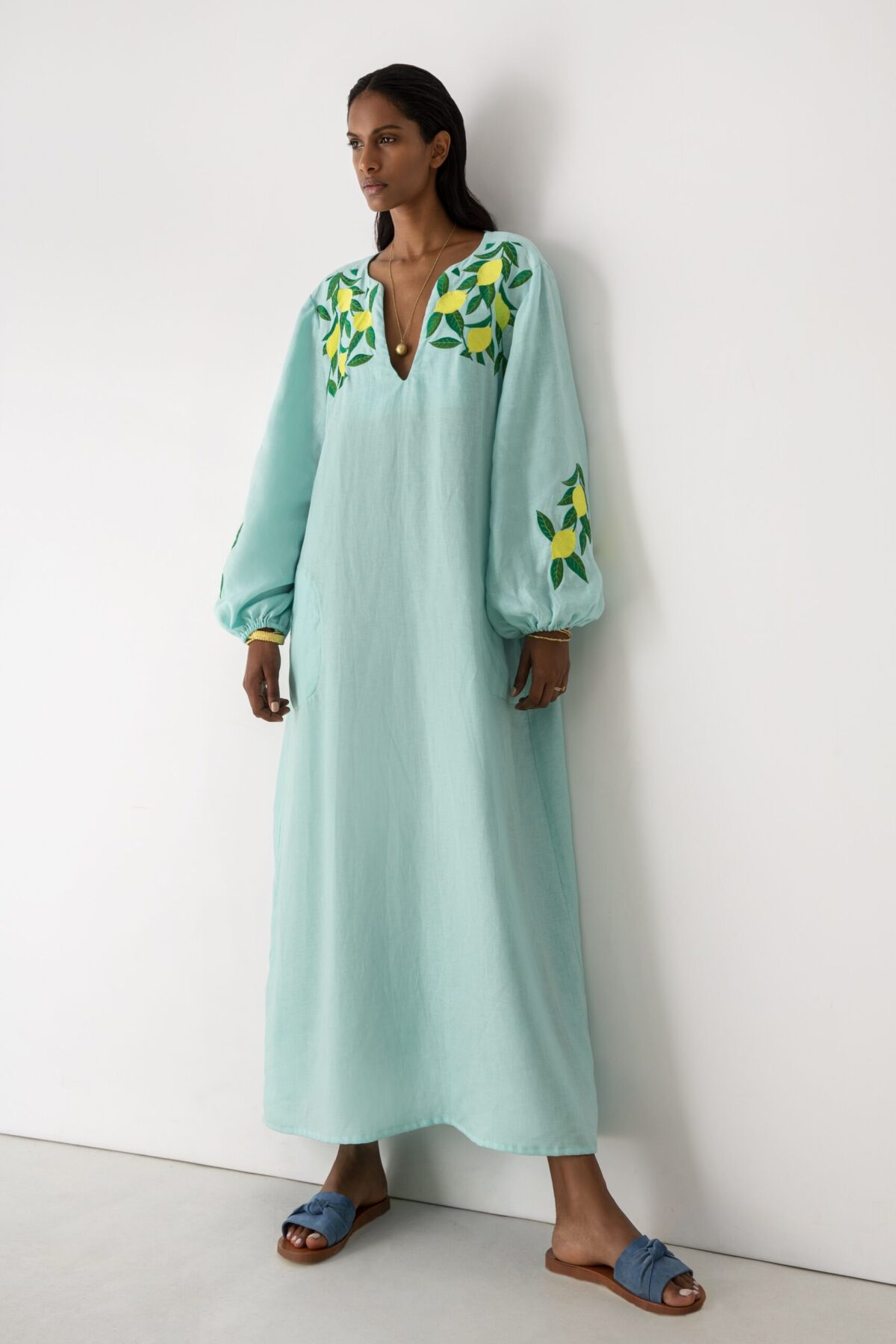 Yiorgos Koulasidis Aqua Lemon Dress