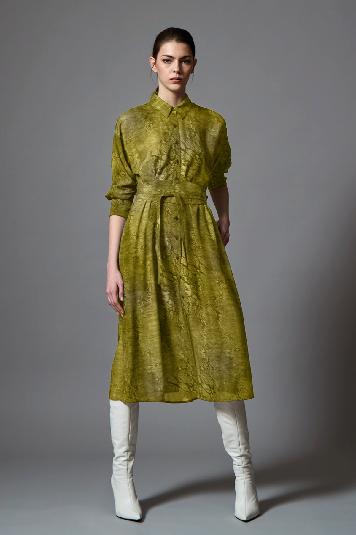 Lime Snake Print Dress