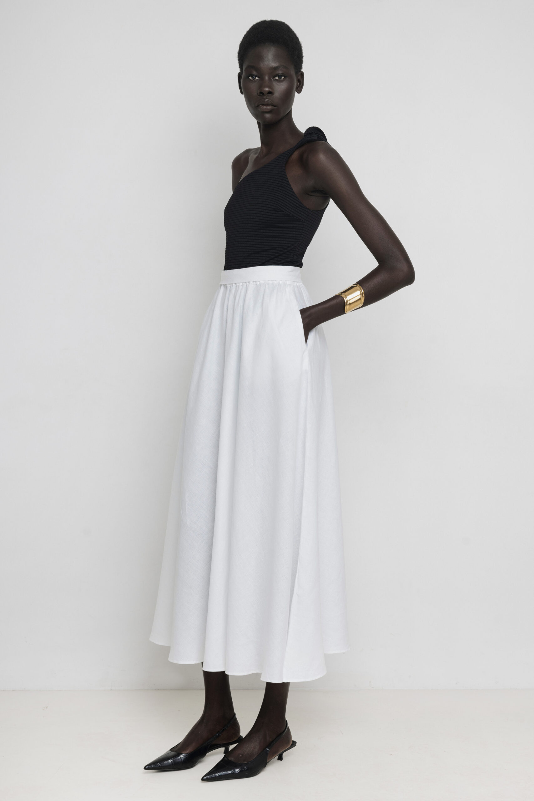 Yiorgos Koulasidis White Linen Skirt - Image 2
