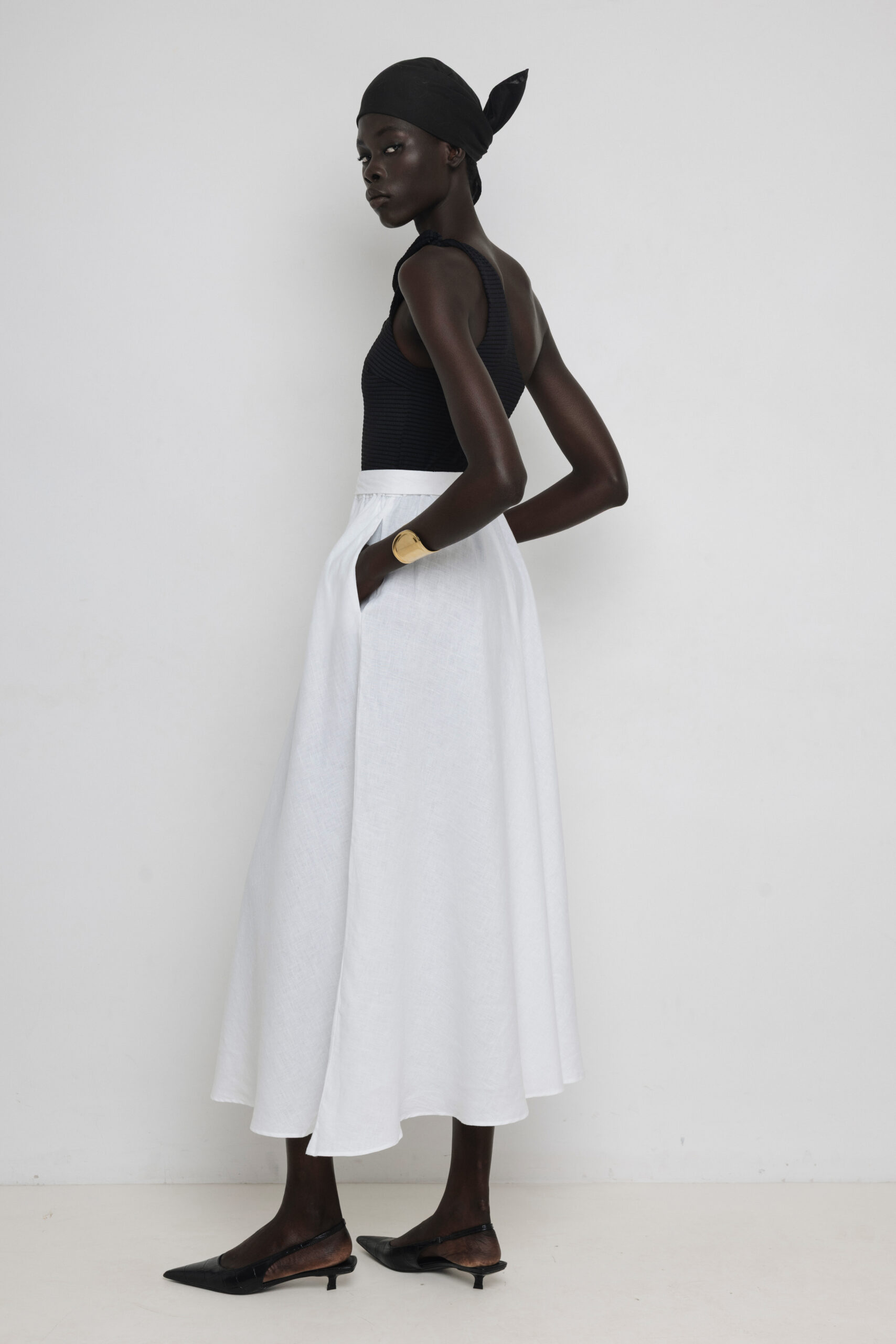 Yiorgos Koulasidis White Linen Skirt - Image 3