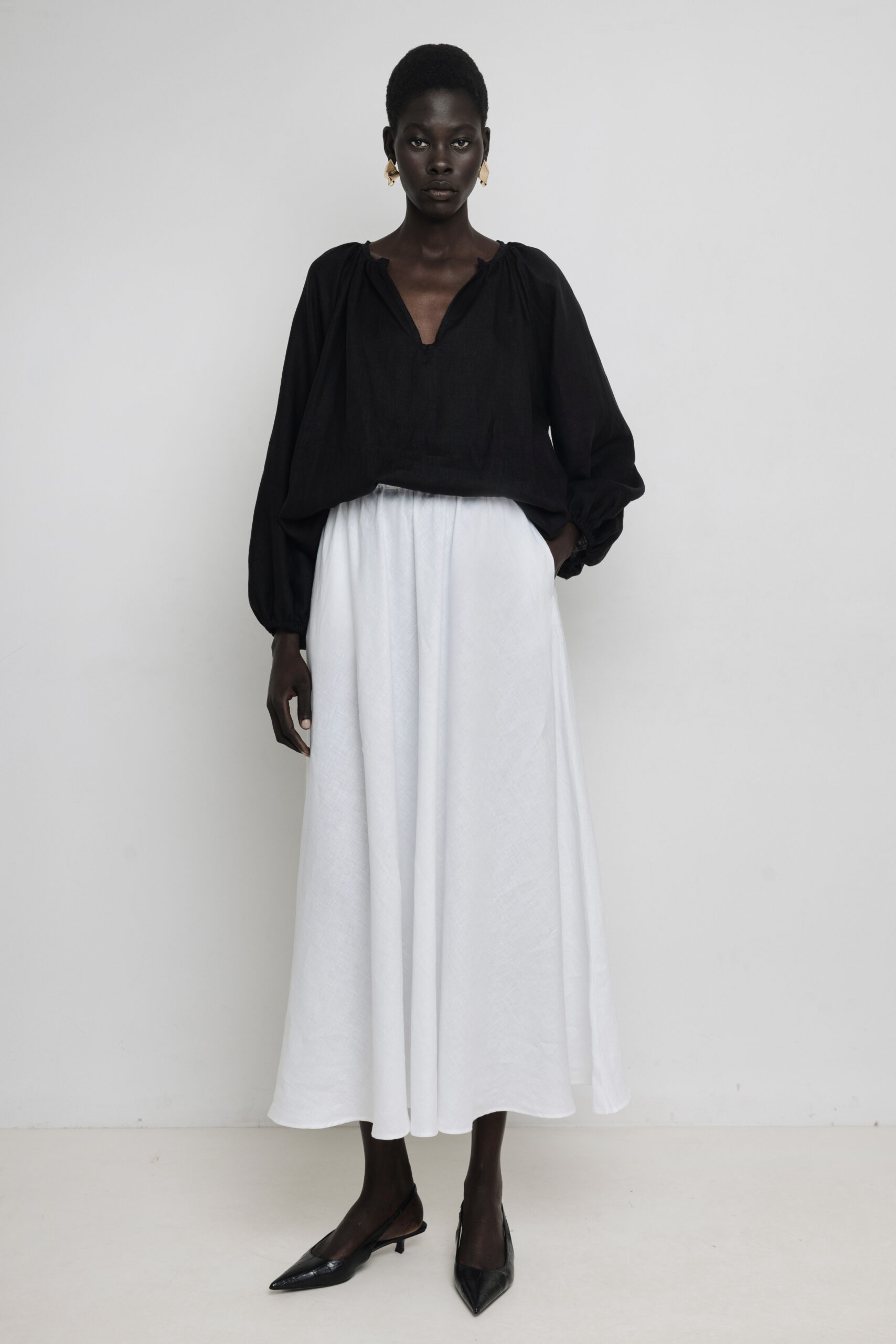 Yiorgos Koulasidis White Linen Skirt - Image 4