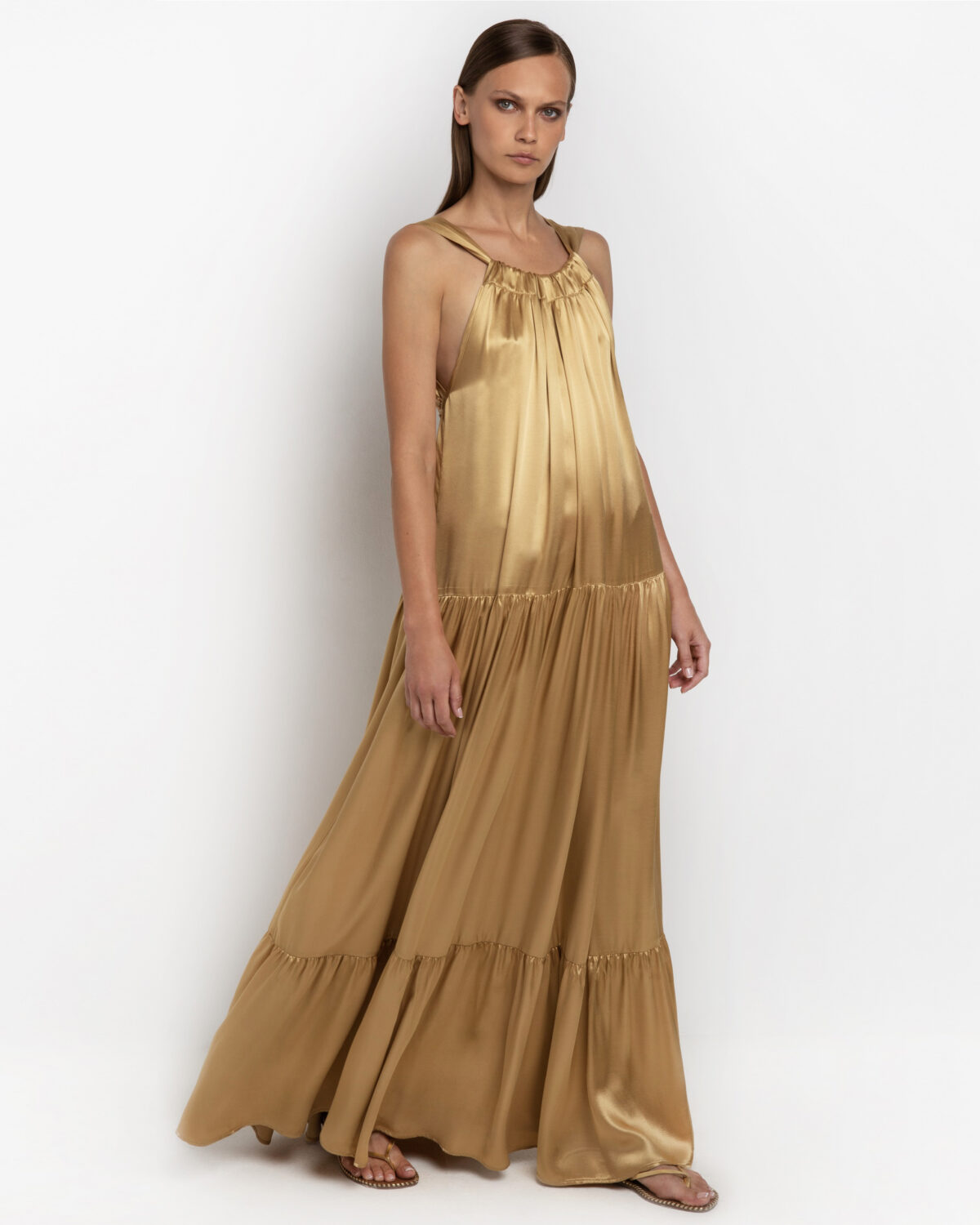 Archaic Kori Gold Satin Dress
