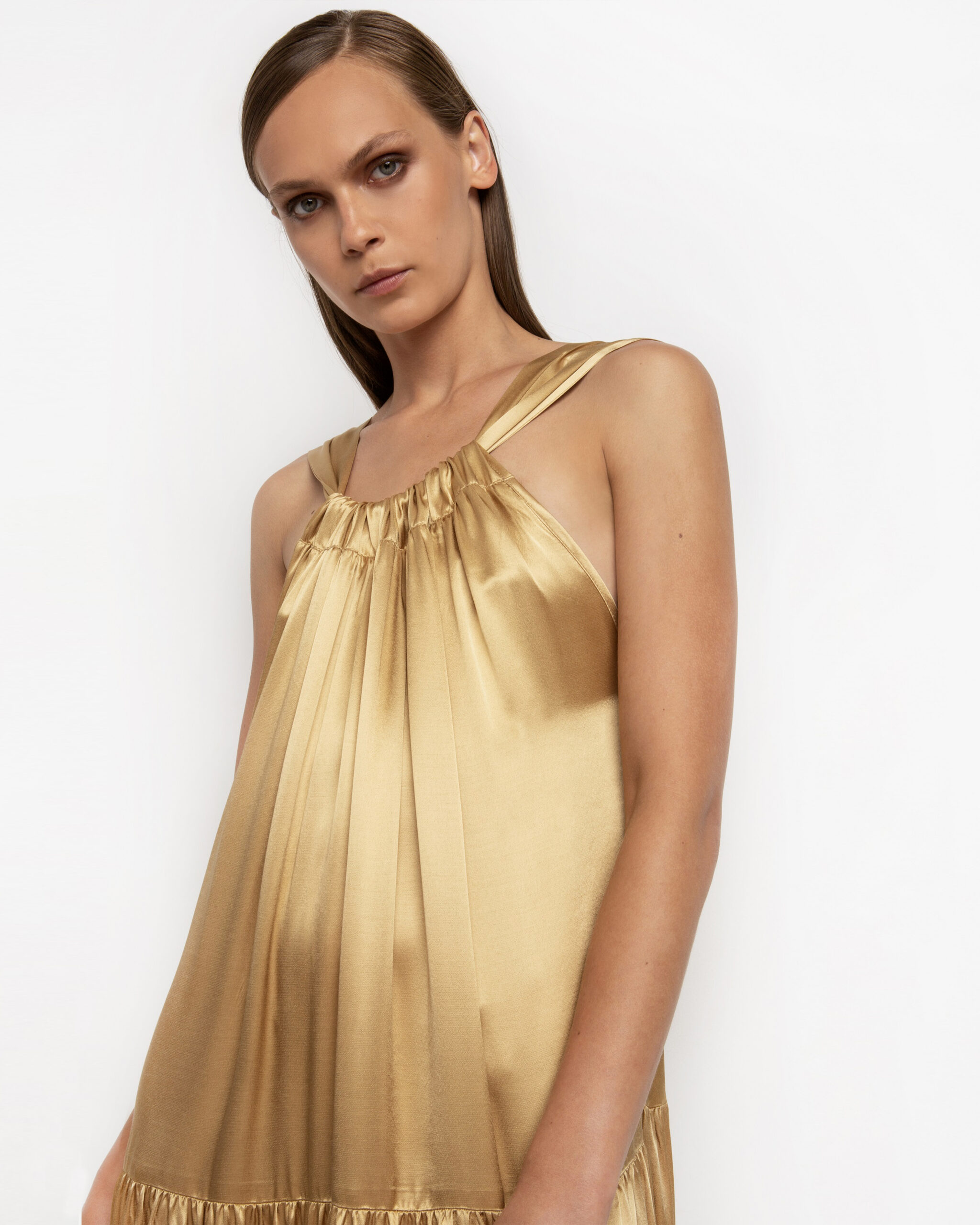 Archaic Kori Gold Satin Dress - Image 3