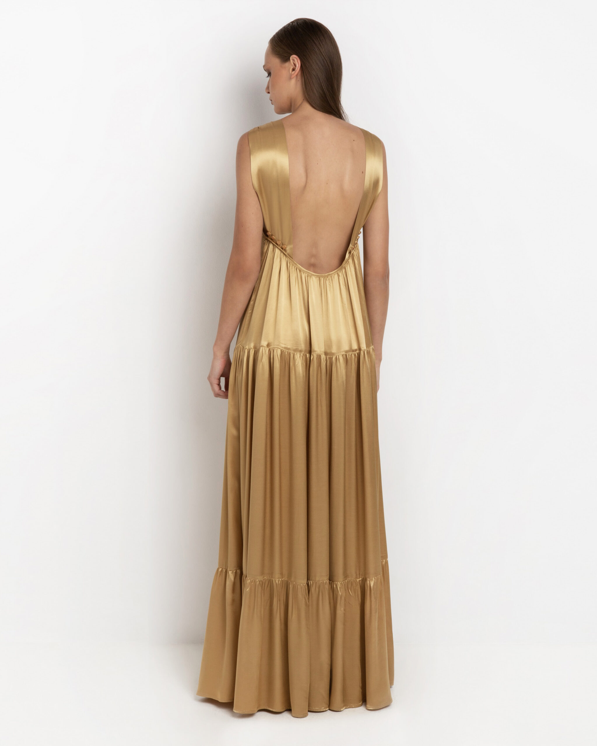 Archaic Kori Gold Satin Dress - Image 4